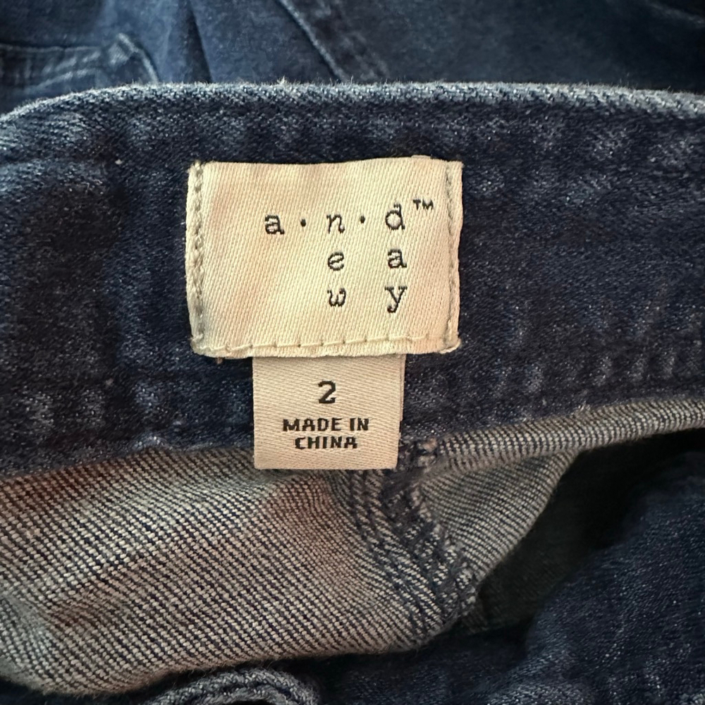 Women's A New Day Blue Denim Button Front A-Line Skirt Size 2 Button Down Belt - Picture 12 of 13